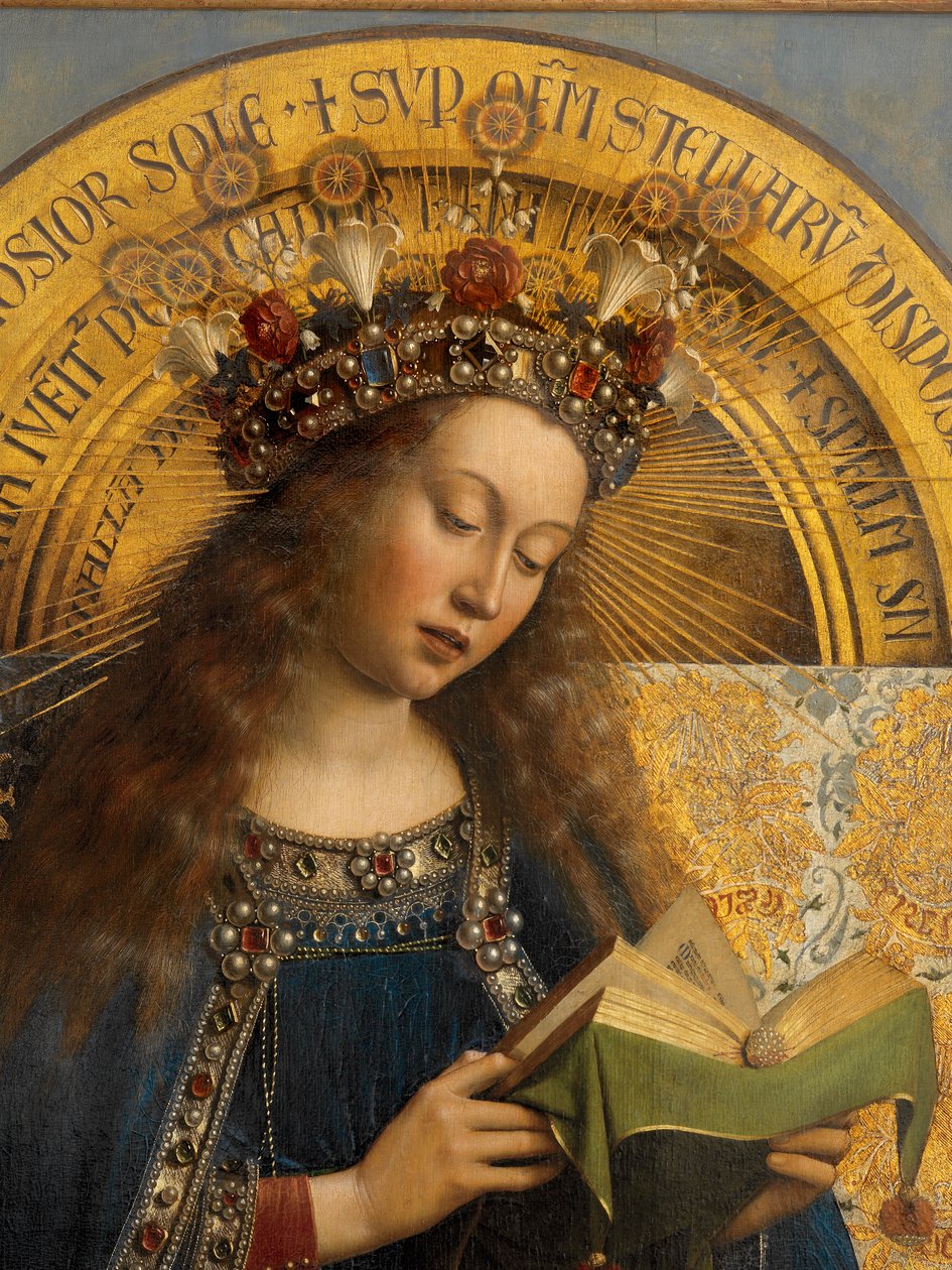 The Virgin Mary (detail) by Hubert & Jan van (1390 1441) Eyck
