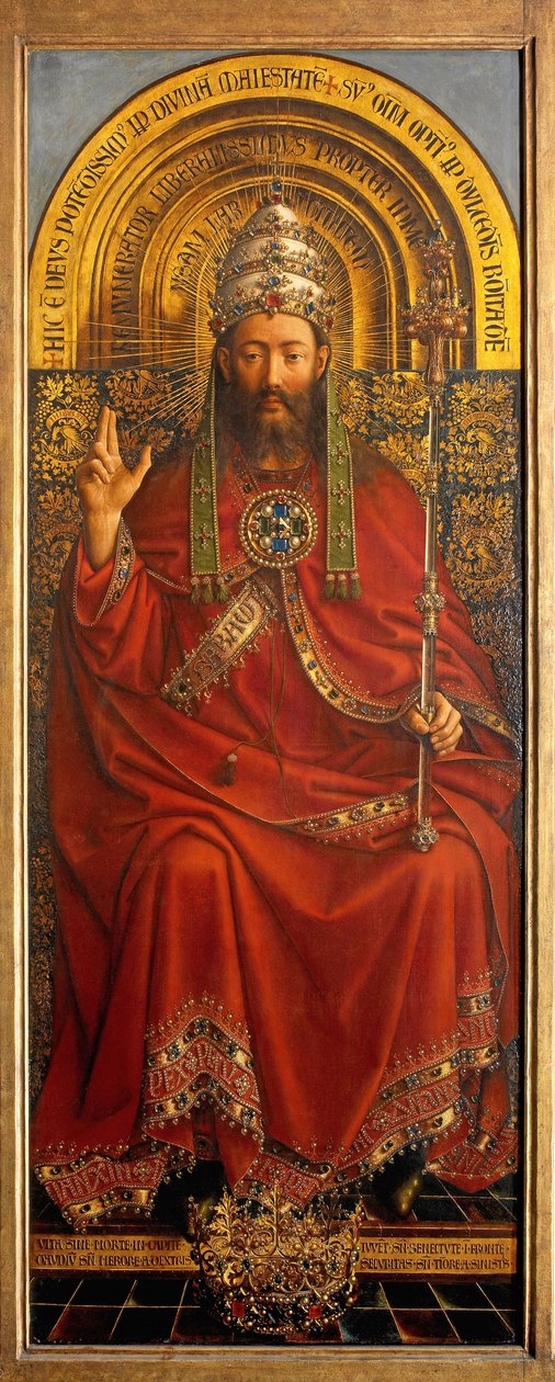 God the Father, central panel of the Ghent Altarpiece by Hubert & Jan van (1390 1441) Eyck