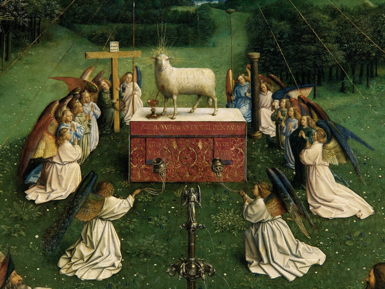 The Adoration of the Mystic Lamb (detail) by Hubert & Jan van (1390 1441) Eyck