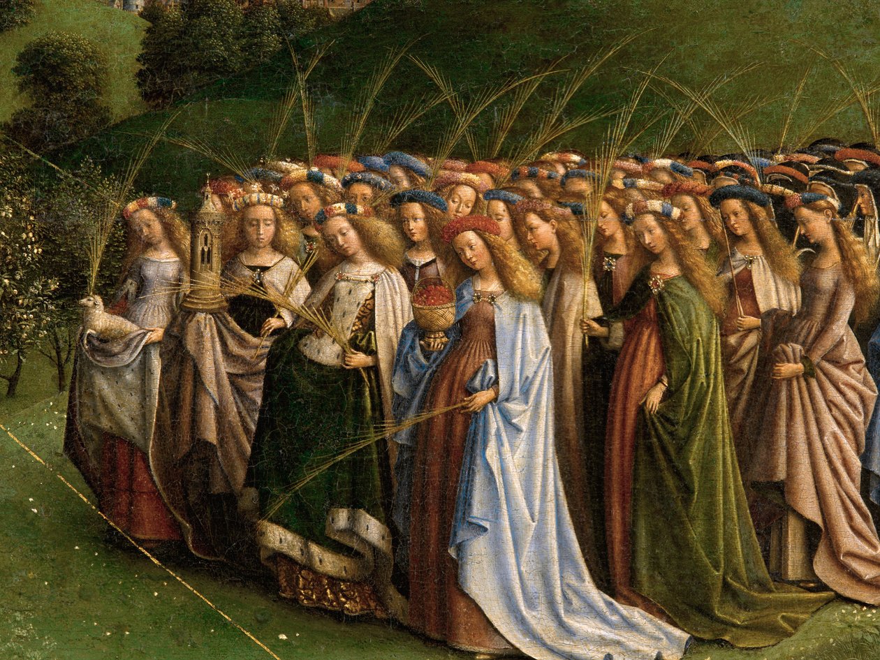 The Adoration of the Mystic Lamb, from the Ghent Altarpiece (detail) by Hubert & Jan van (1390 1441) Eyck