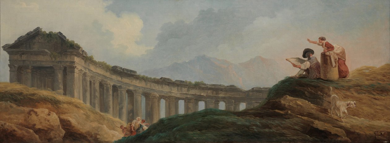 A Colonnade in Ruins by Hubert Robert