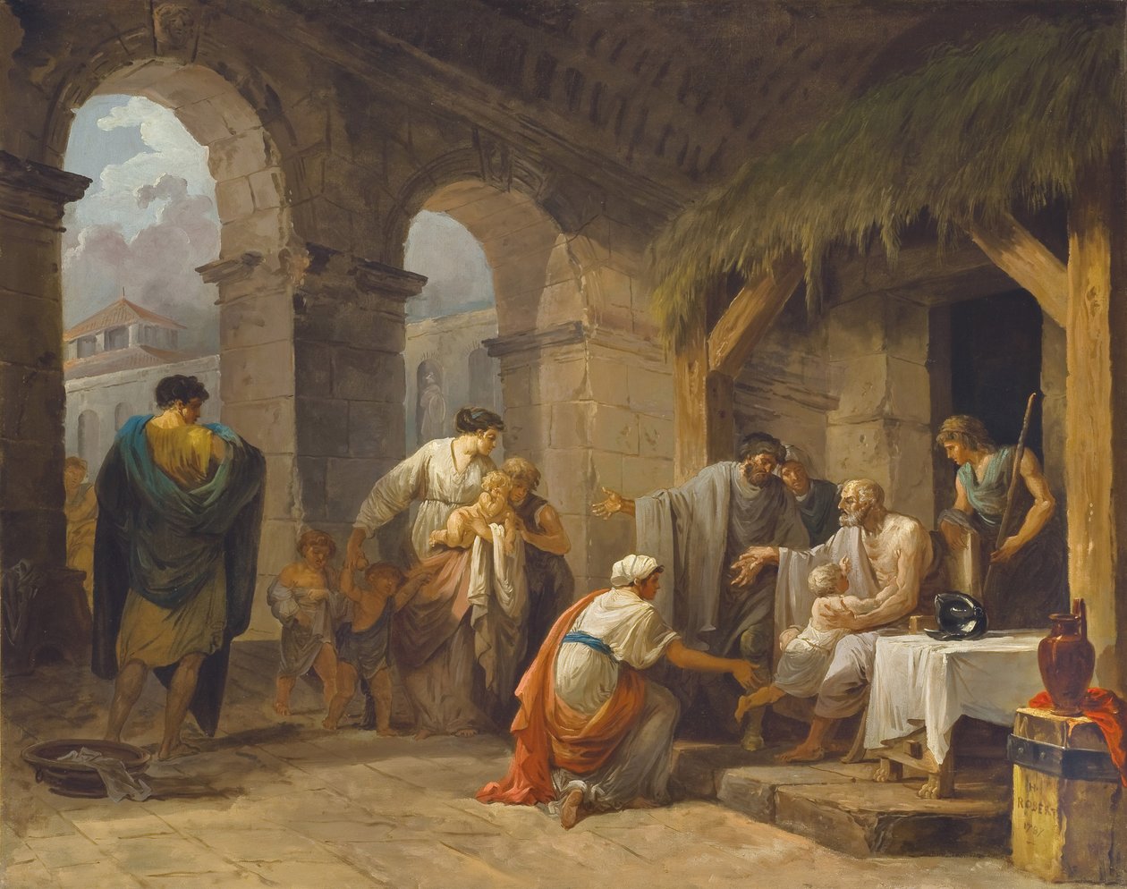 Belisarius Receiving the Hospitality of a Farmer Who Has Worked Under His Orders by Hubert Robert