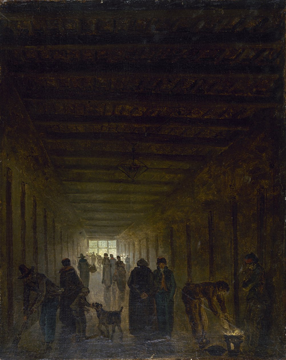 Corridor of the Saint-Lazare Prison, c. 1793 by Hubert Robert