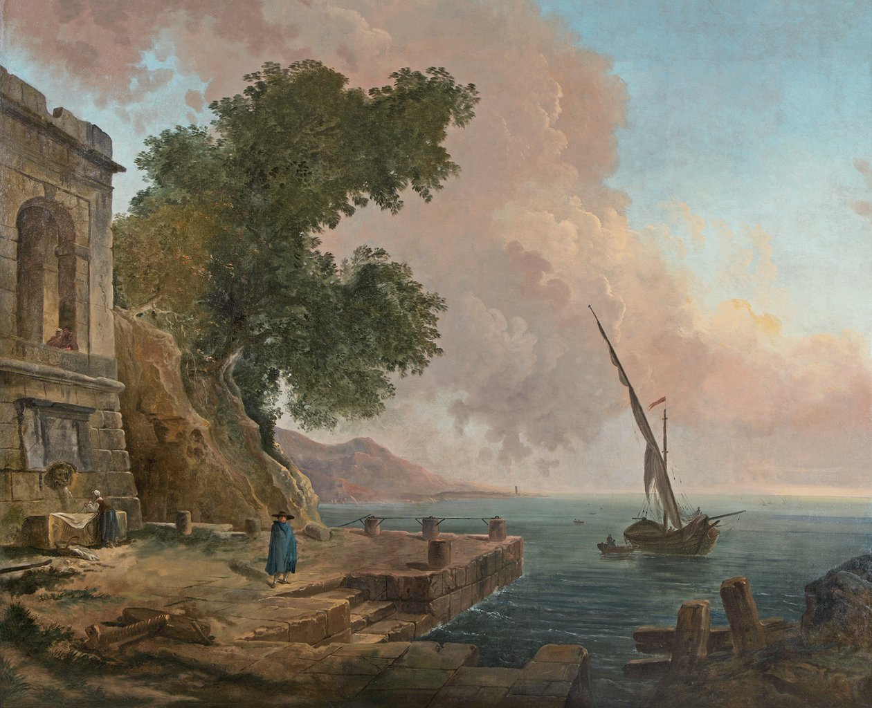 Mediterranean Embarkment by Hubert Robert
