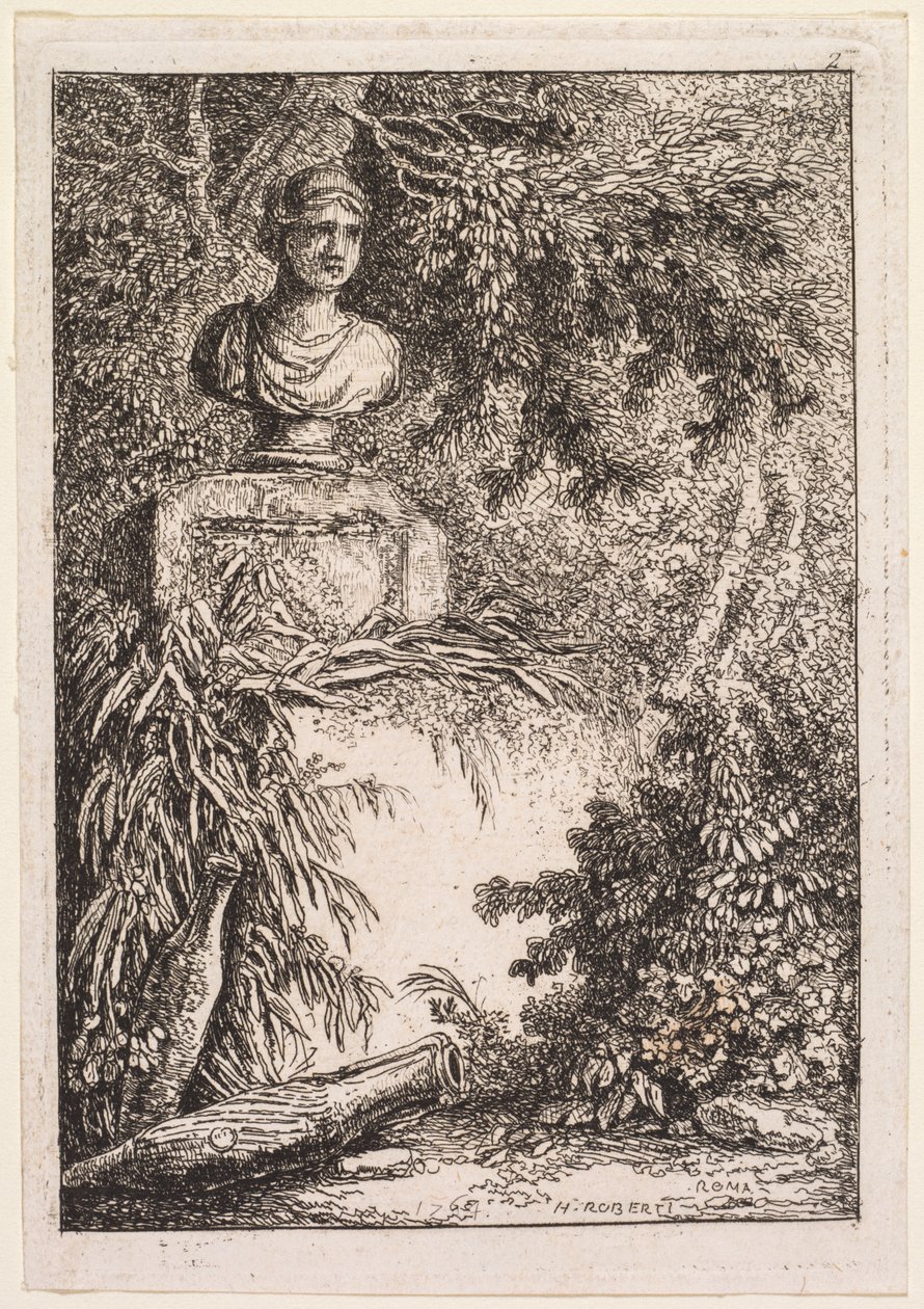 Les Soirées de Rome: The Bust by Hubert Robert