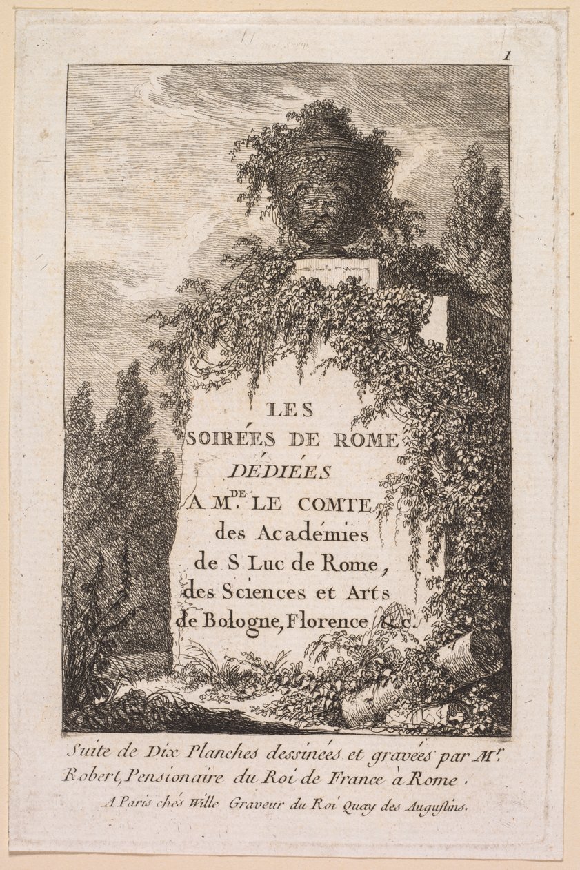 Les Soirées de Rome: Title Page by Hubert Robert