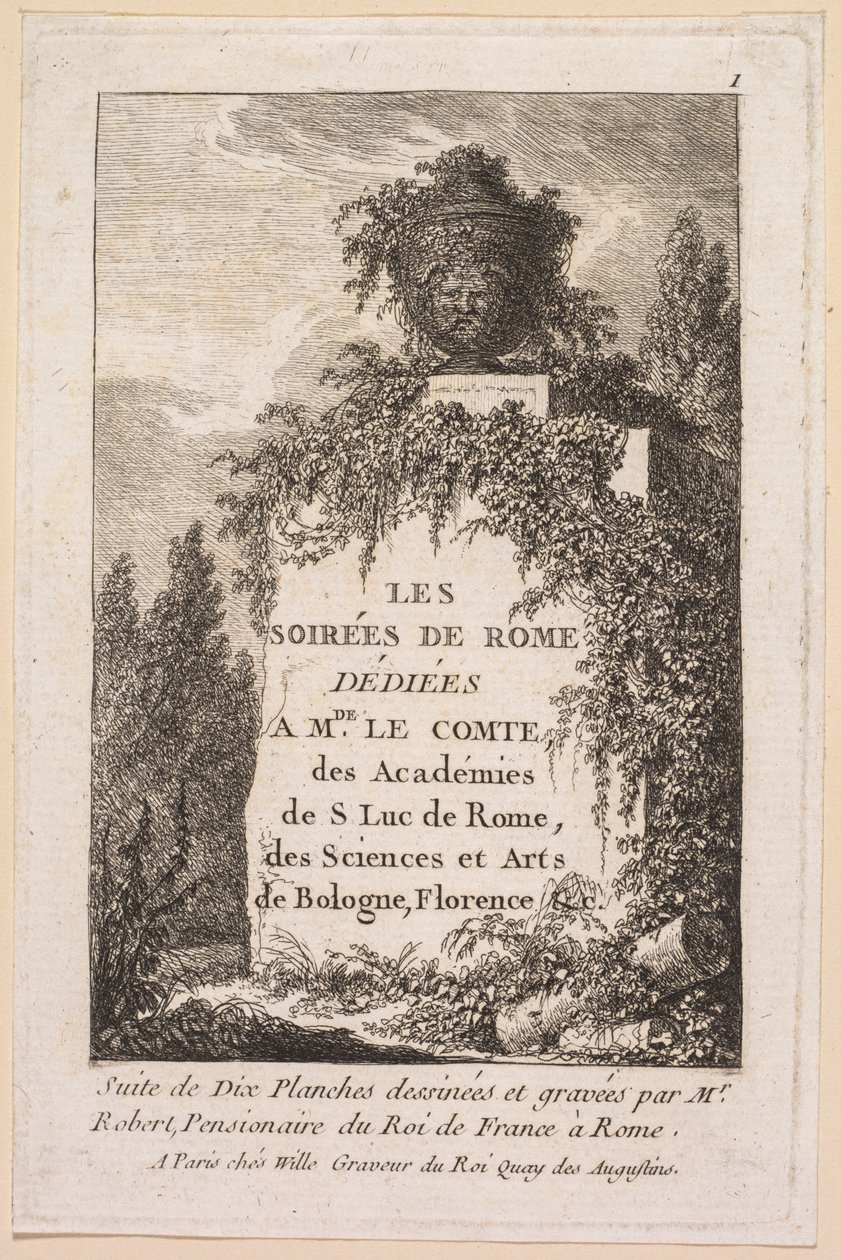 Les Soirées de Rome: Title Page by Hubert Robert
