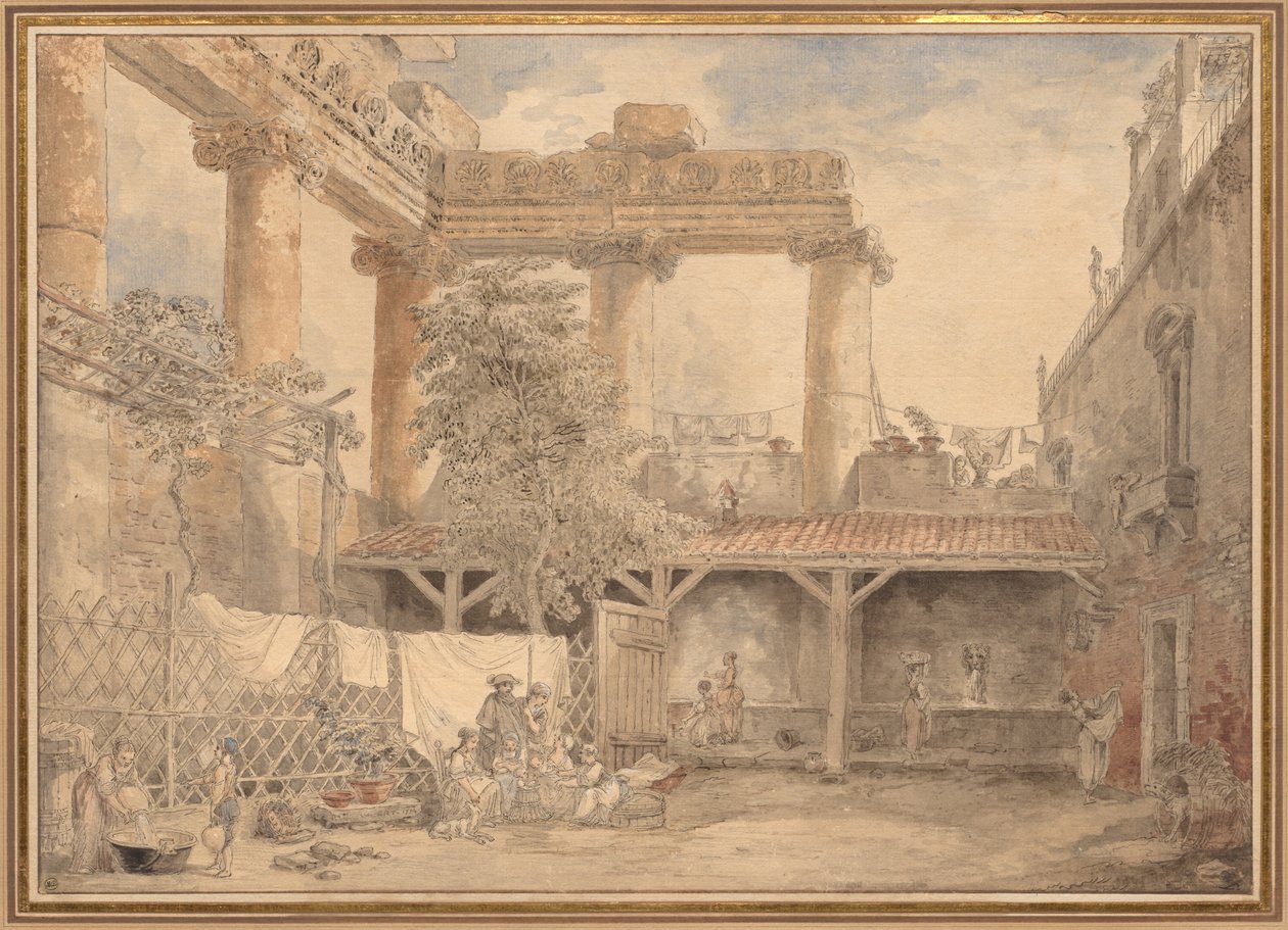 Roman Ruins, Villa Pamfili by Hubert Robert