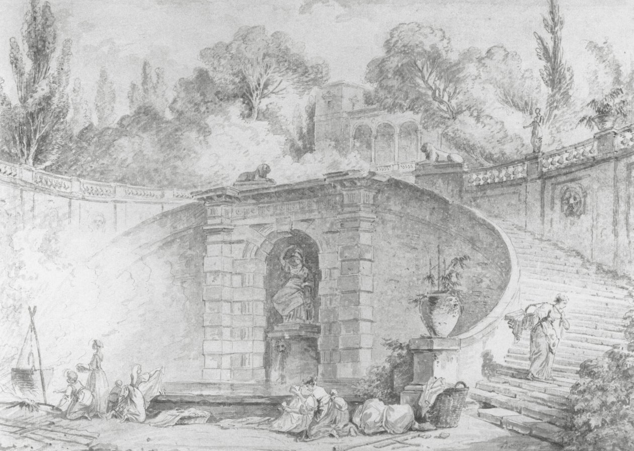 The Large Staircase, 1761-1765 by Hubert Robert