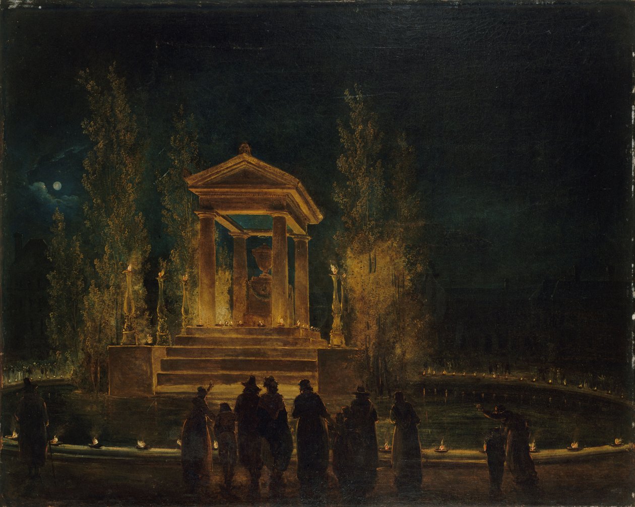 The Temporary Mausoleum of Jean-Jacques Rousseau by Hubert Robert