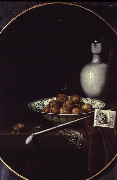Still Life with Walnuts, Tobacco and a Clay Pipe by Hubert van Ravesteyn