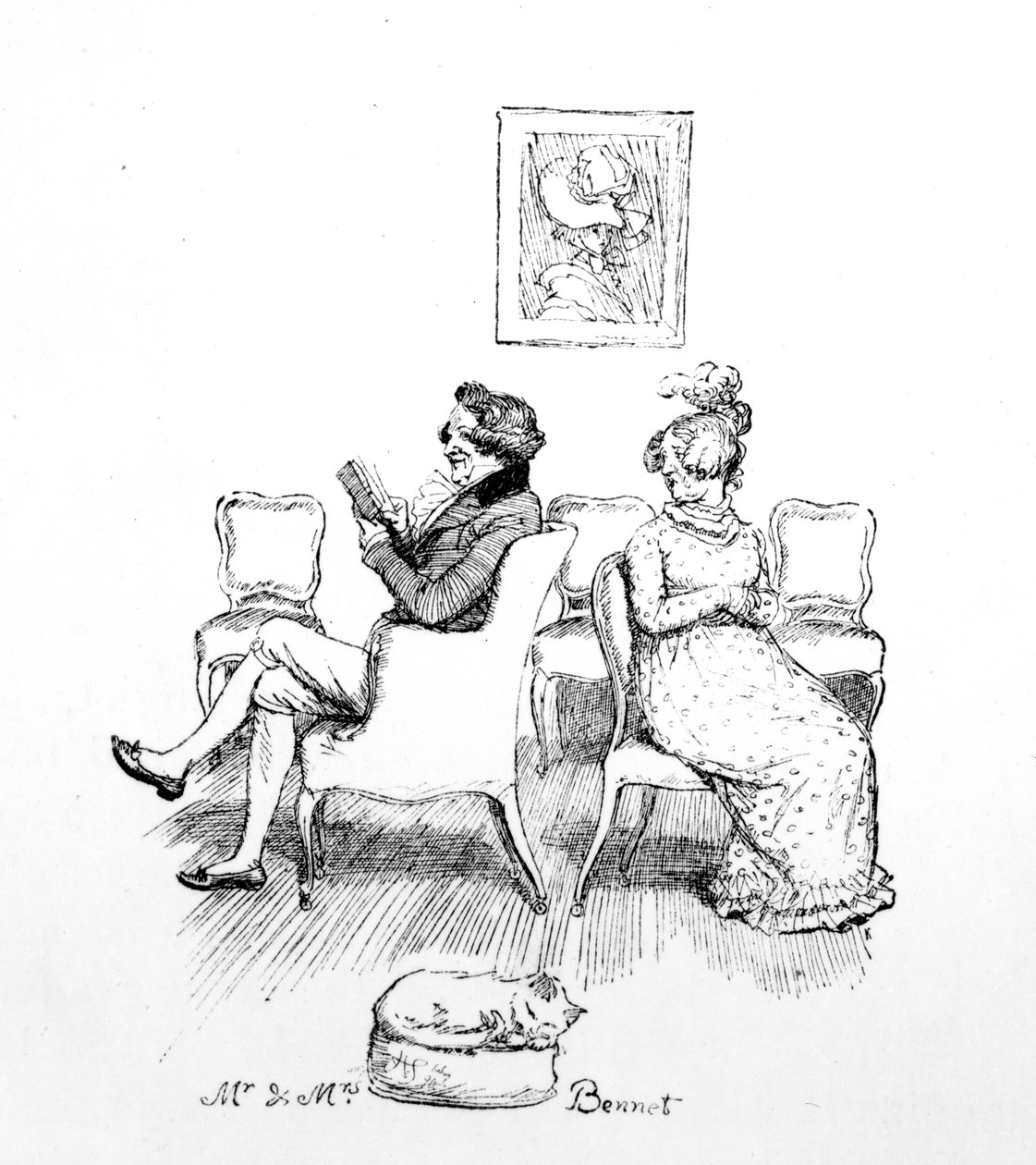 Mr and Mrs Bennet, illustration from 