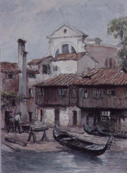 Shipyard near the Church of San Trovaso, Venice by Hugh Carter