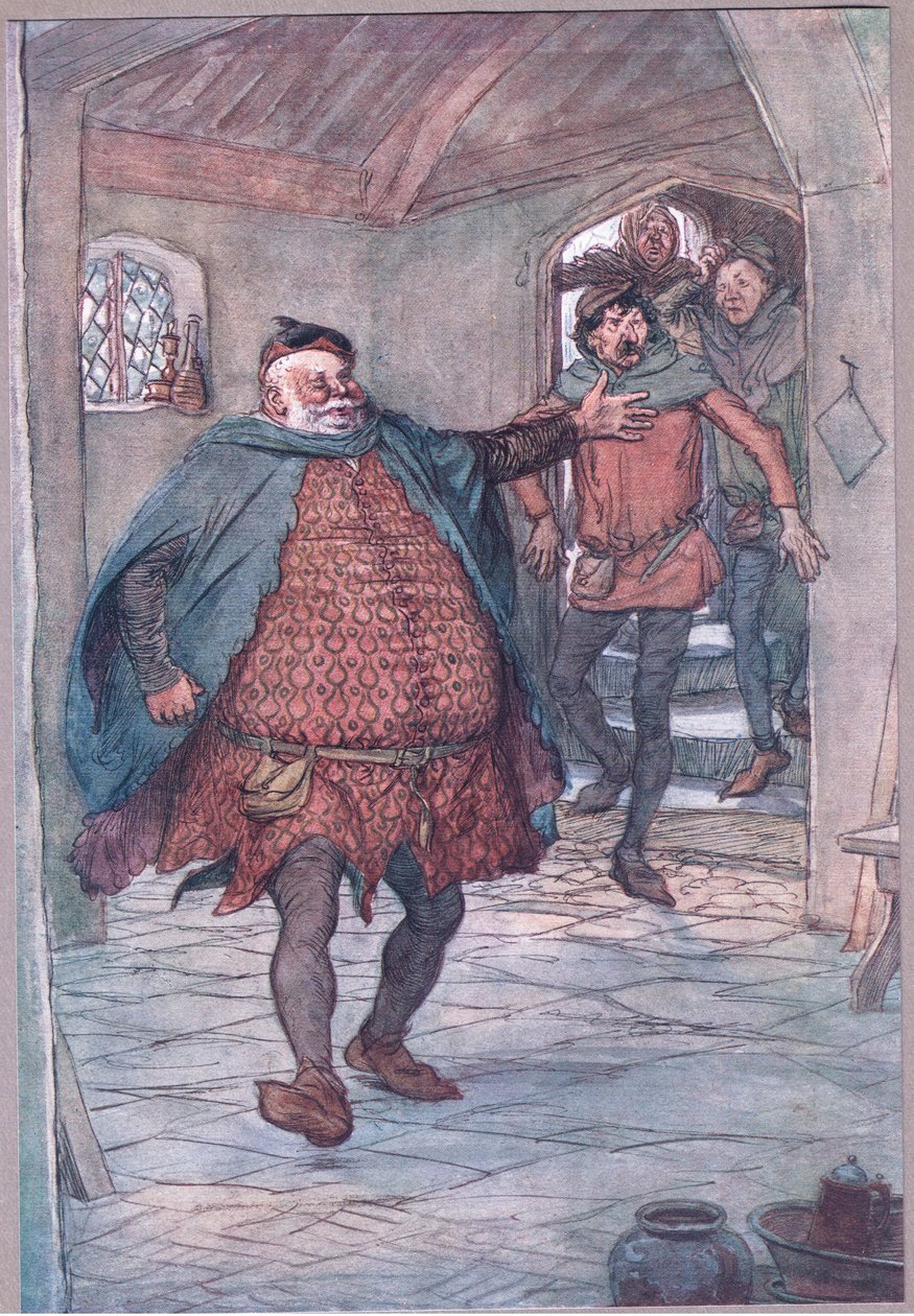 Enter Falstaff, Pistol, Nym and Bardolph by Hugh Thomson