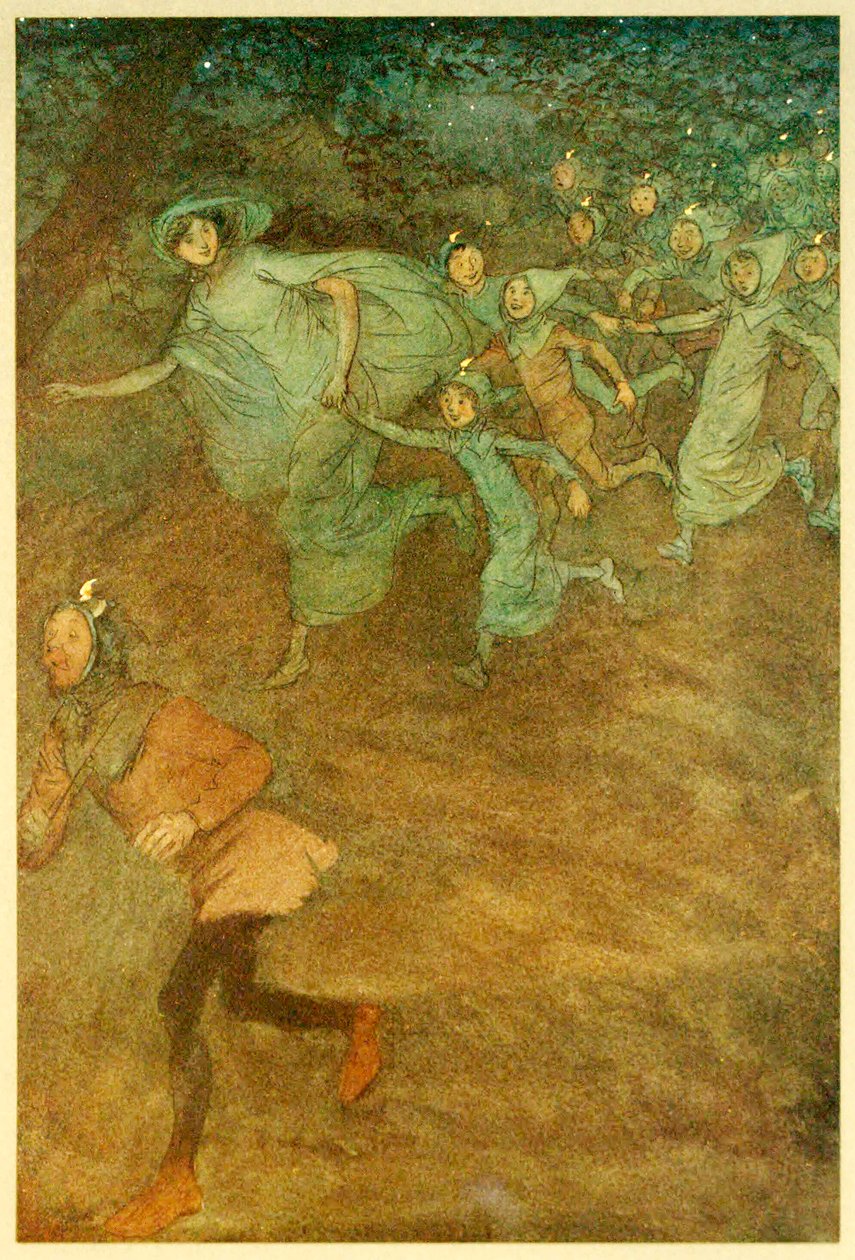 Enter Sir Hugh Evans, Anne Page, and others, from The Merry Wives of Windsor, 1910 by Hugh Thomson