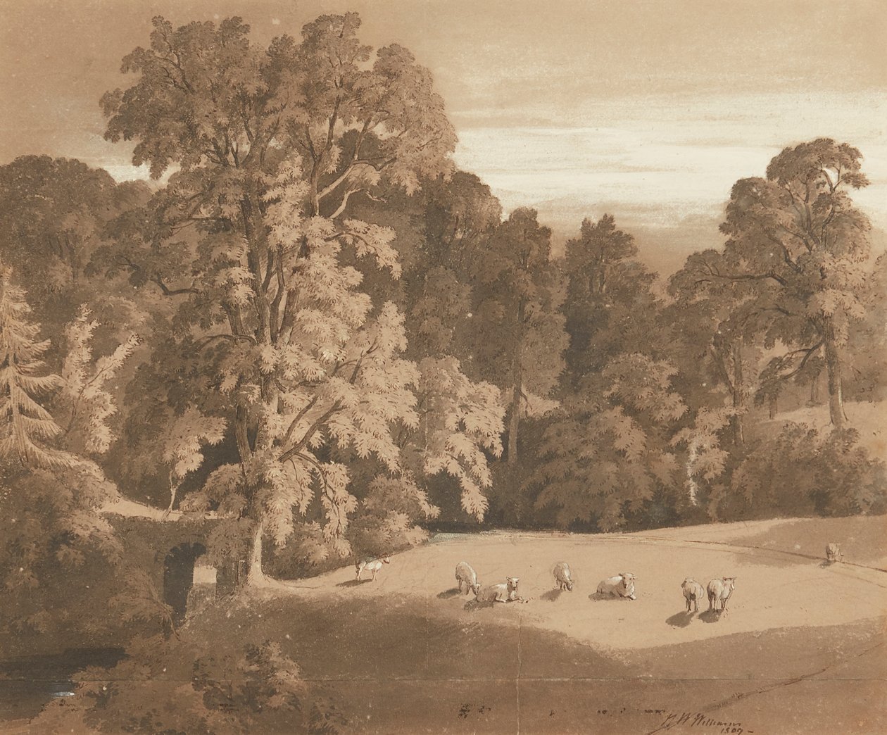 Parkland at Minto House by Hugh William Williams