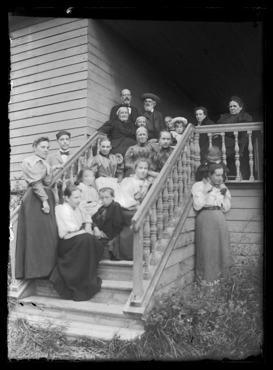 Group Photo on the Steps of the White Villa by Hugo Simberg