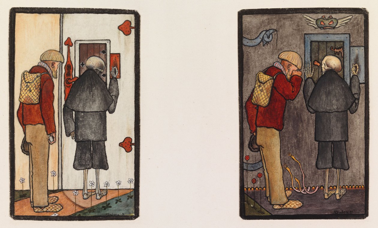 The Peasant and Death at the Gates of Heaven and Hell by Hugo Simberg