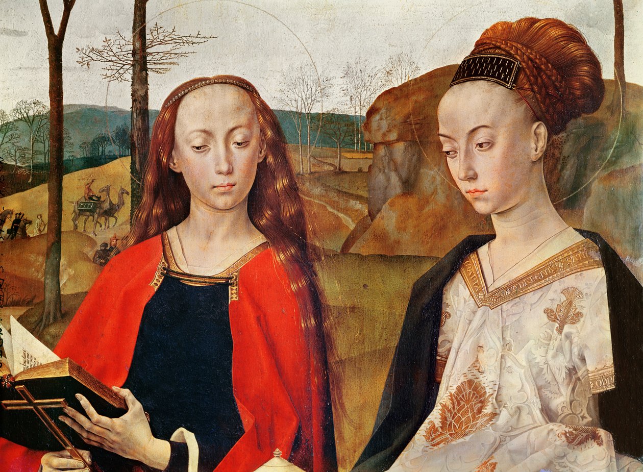 Saint Margaret and Saint Mary Magdalene (detail from the Portinari Altarpiece) by Hugo van der Goes