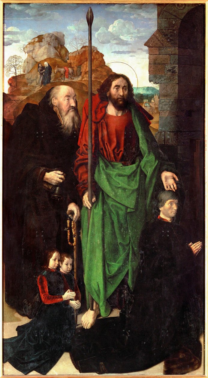 Tommaso Portinari and His Two Sons, Flanked by Saint Anthony and Saint Thomas by Hugo van der Goes