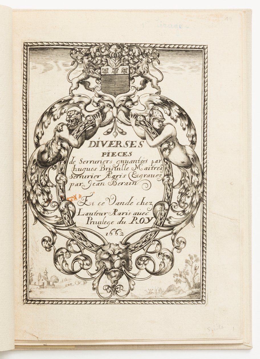 Title Page, from Various Designs for Locksmiths by Hugues Brisville