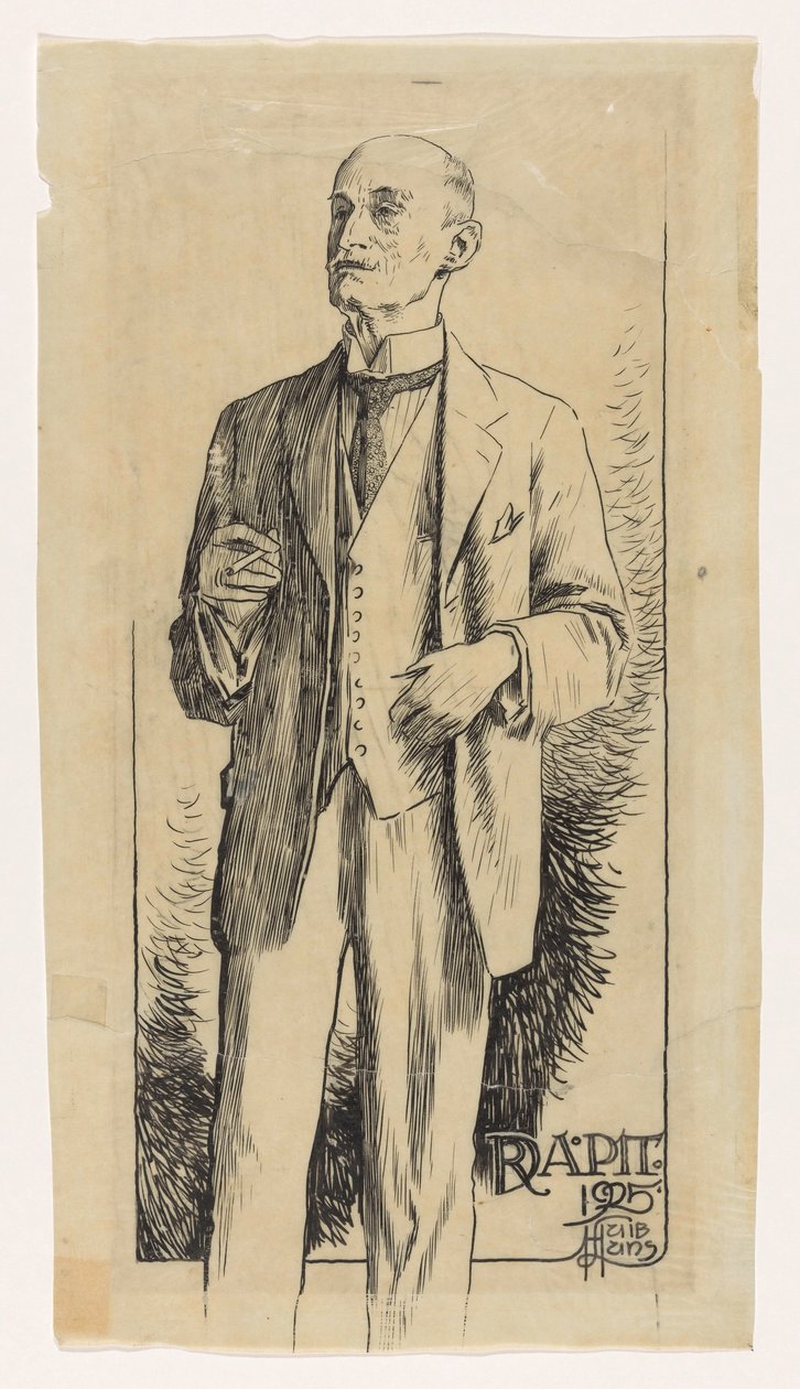 Portrait of Adriaan Pit by Huib Luns (signed by artist)