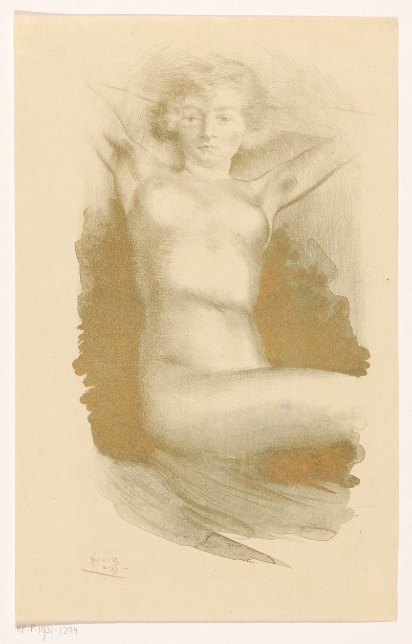 Seated Nude Woman by Huib Luns