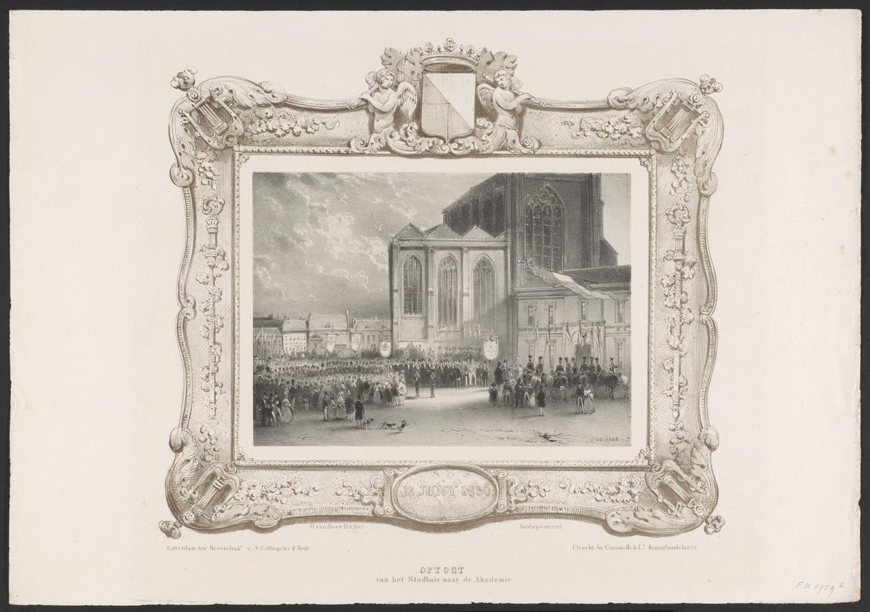 Procession from the Town Hall to the Academy Building, 1836 by Huib van Hove Bz