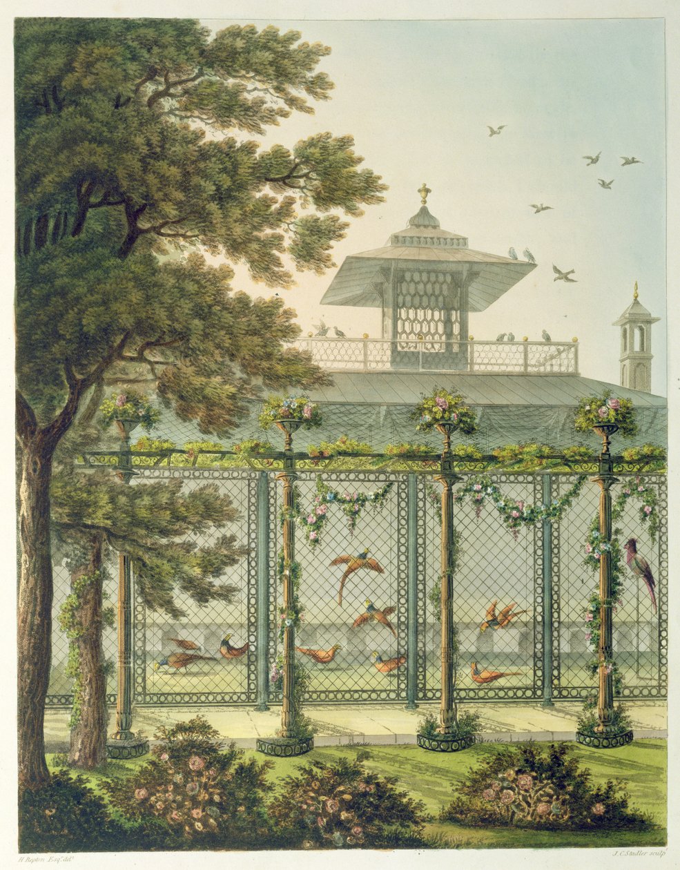 The Pheasantry, engraved by Joseph Constantine Stadler from 