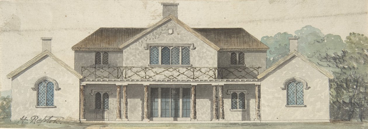 Design for a Cottage Ornée in the Tudoresque Style by Humphry Repton