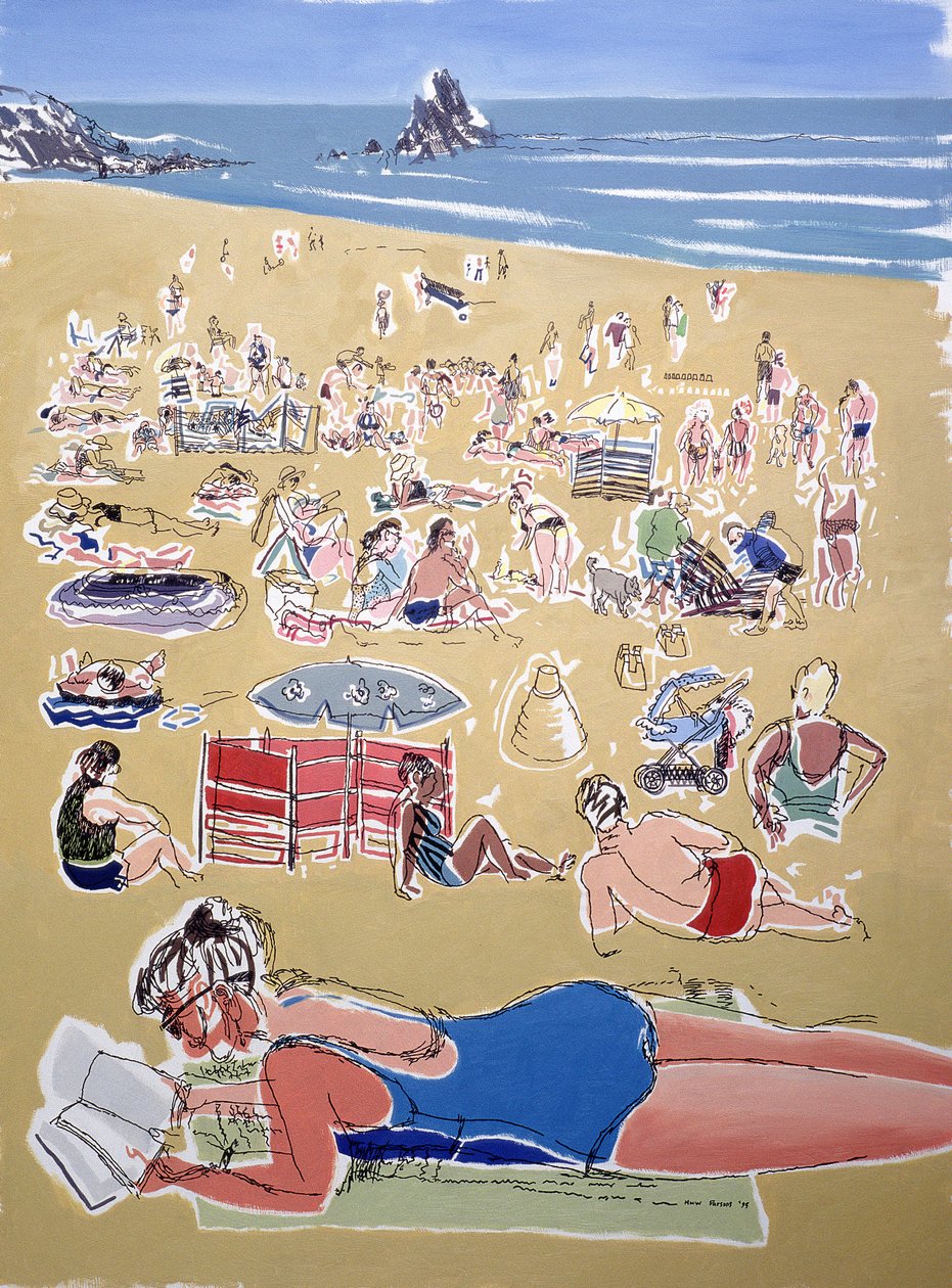 Bathers, Broadhaven Beach, Dyfed by Huw S. Parsons