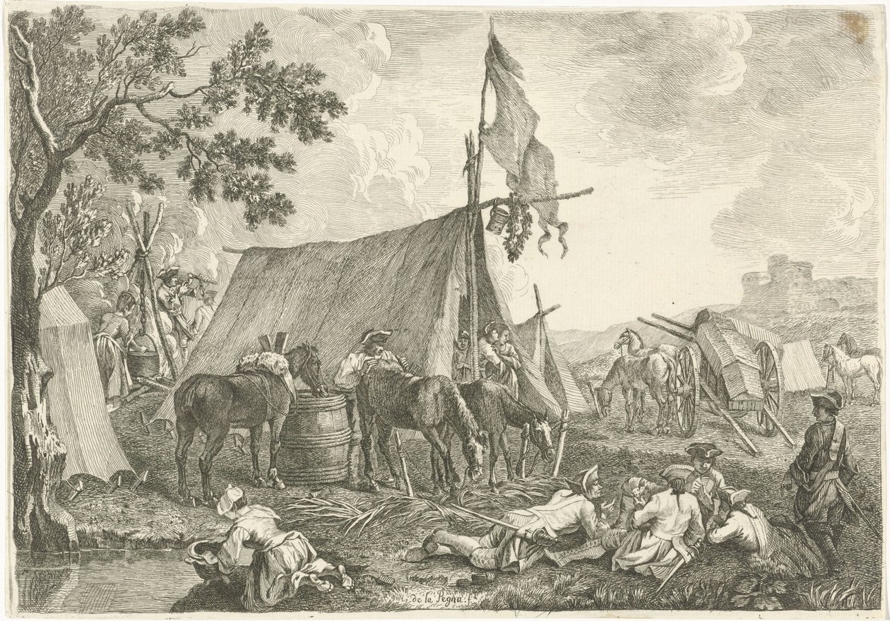 Landscape with a Military Camp by Hyacinth de La Pegna