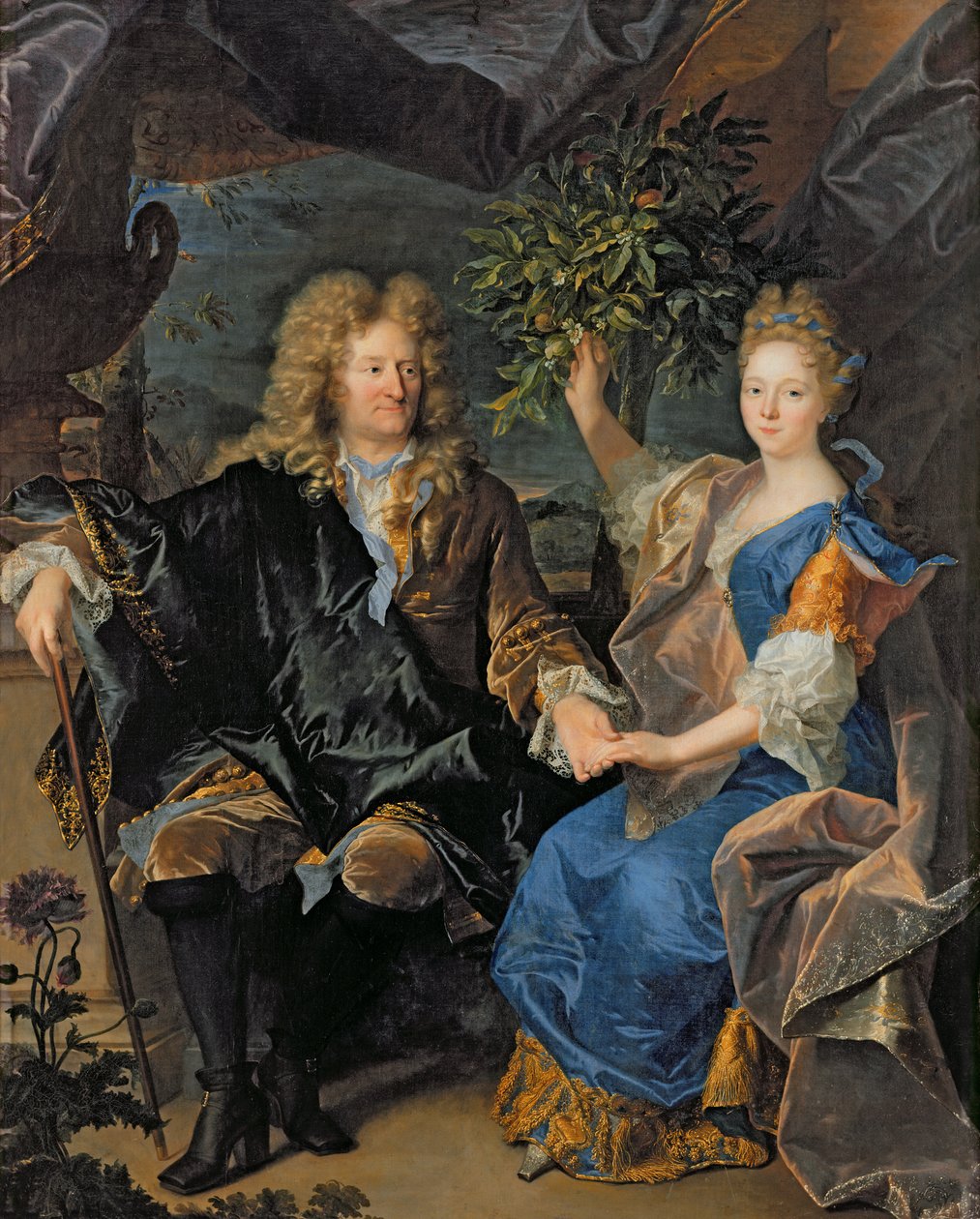 Count Jan-Andrezj Morszstyn and his Daughter, Isabelle Morszstyn-Czartoryski, Duchess of Klevan by Hyacinthe Francois Rigaud