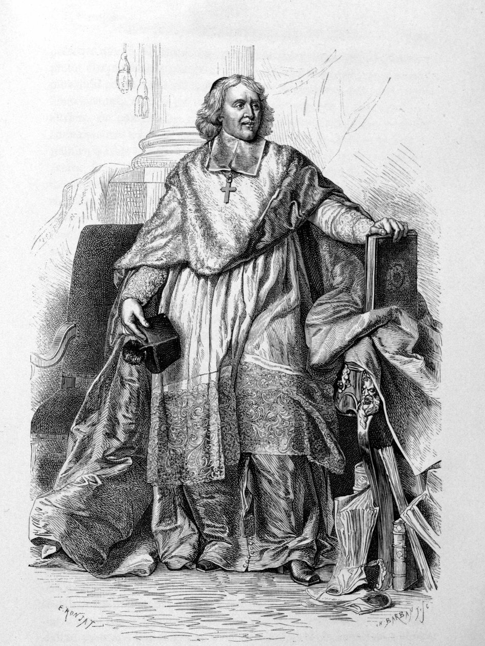 Engraved portrait of Jacques-Benigne Bossuet, bishop of Meaux after Hyacinthe Rigaud - in 