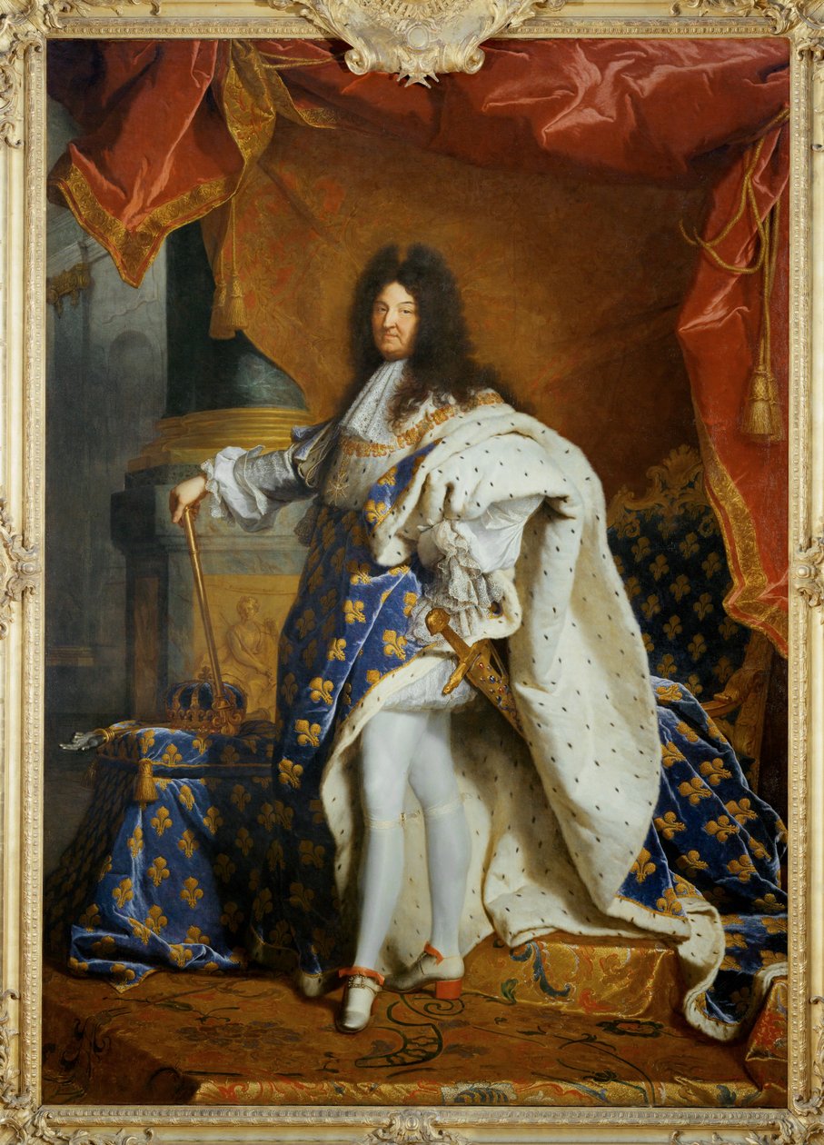 Louis XIV, King of France Portrait in royal costume by Hyacinthe Francois Rigaud