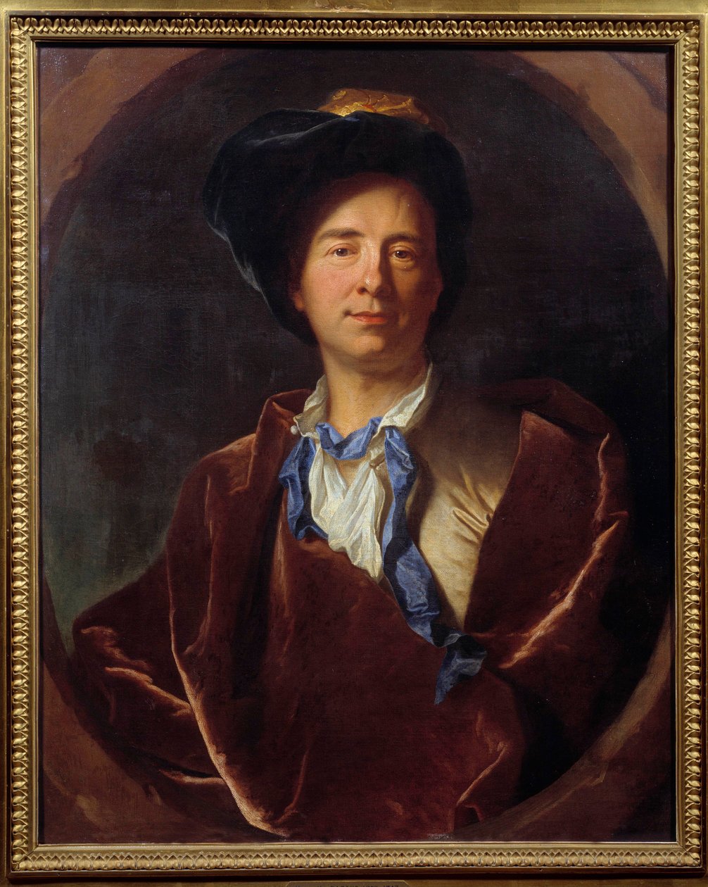 Portrait of Bernard Le Bouyer de Fontenelle, French writer by Hyacinthe Francois Rigaud