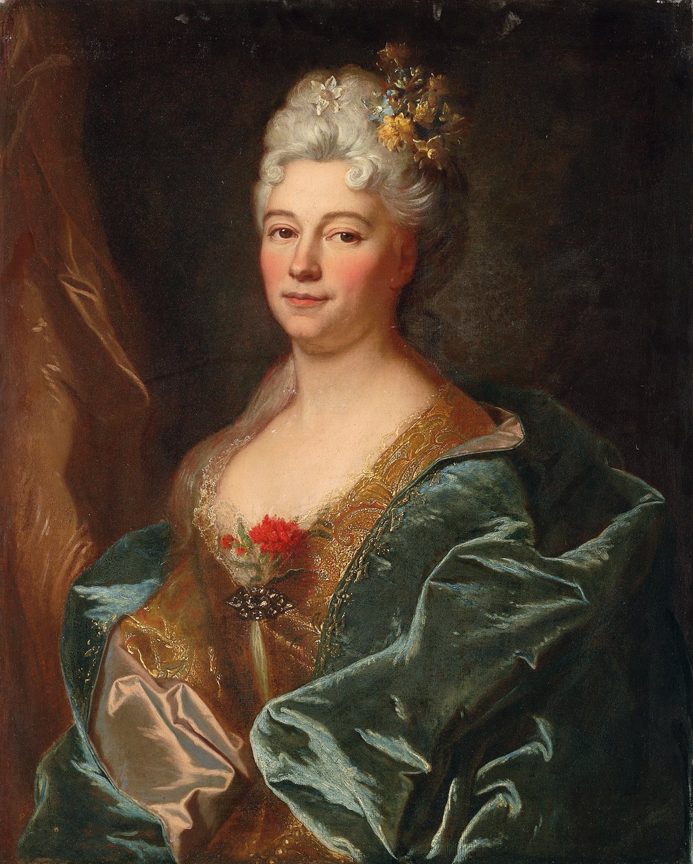 Portrait of the Marquise de la Mesangere, nee Marguerite de Rambouillet by Hyacinthe Francois Rigaud