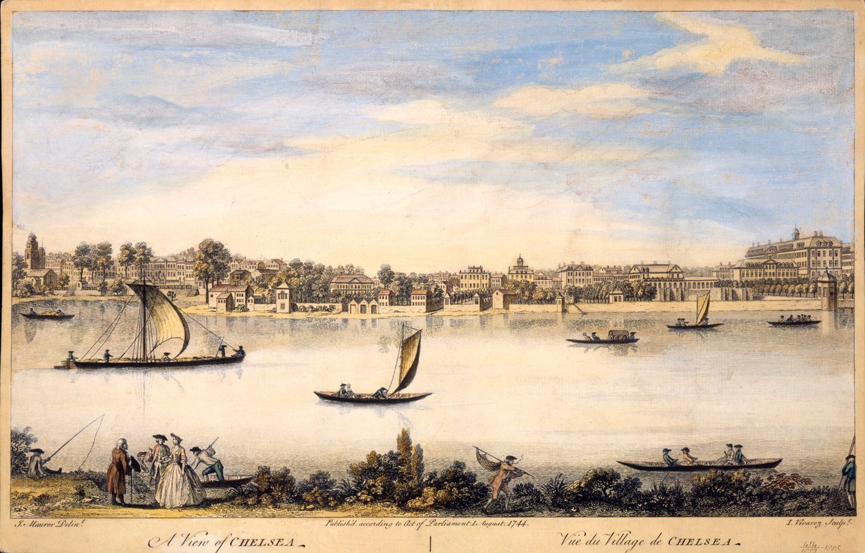 A View of Chelsea, engraved by I. Vivarez by I. Maurer