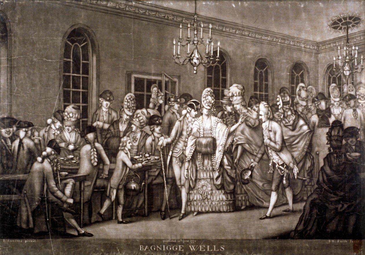 View of a crowded room in Bagnigge Wells, London by IR Smith