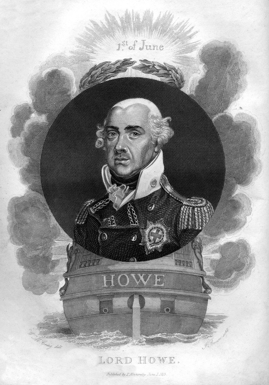 Admiral Richard Howe, 1st Earl Howe, English Admiral by I. Brown