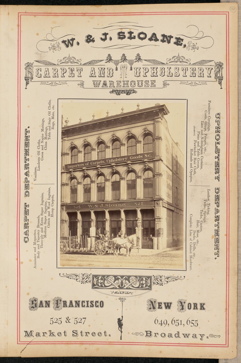 W. and J. Sloane Carpet and Upholstery Warehouse, San Francisco by I. W. Taber