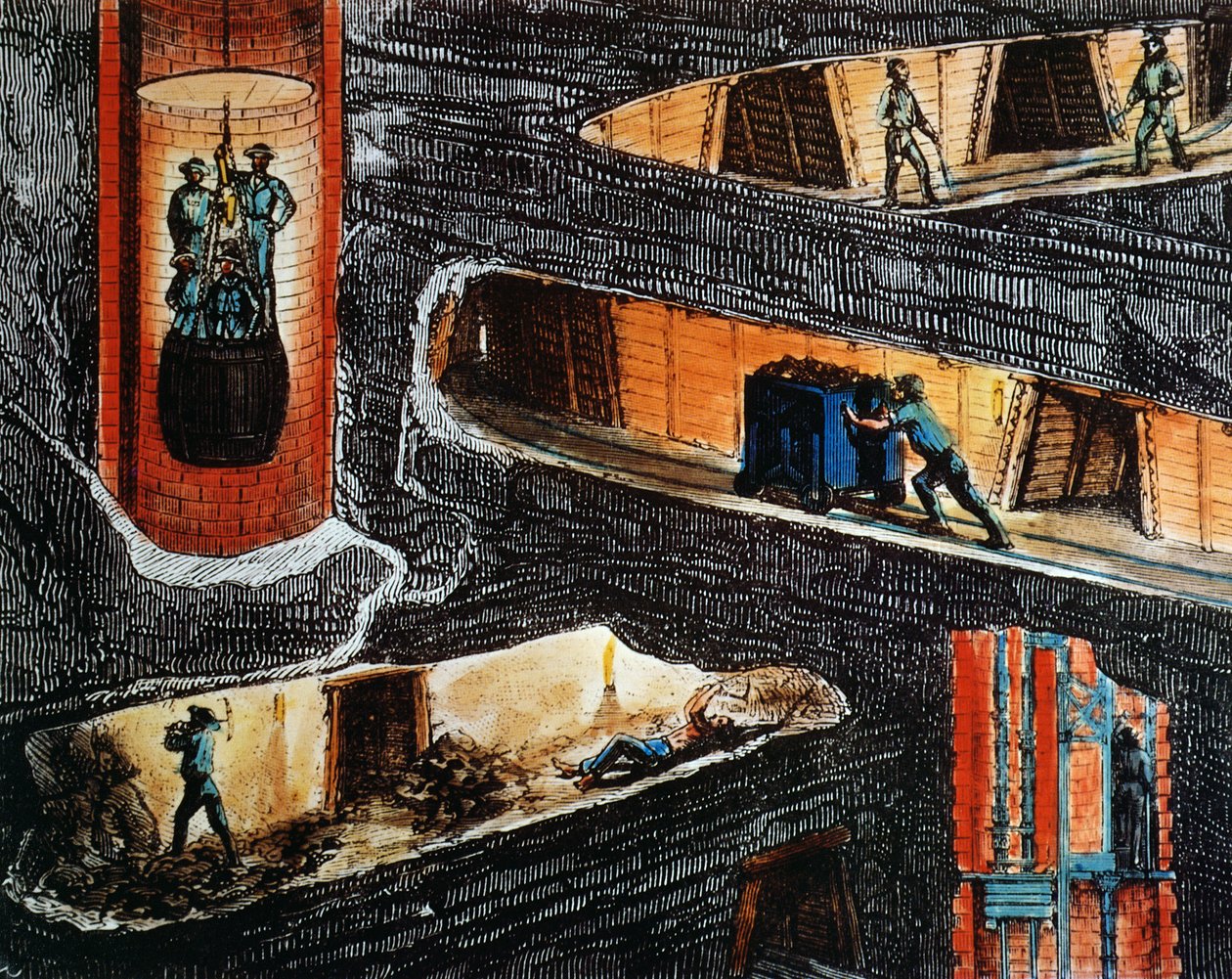 Cross-section of a Coal Mine by Ignace Francois Bonhomme