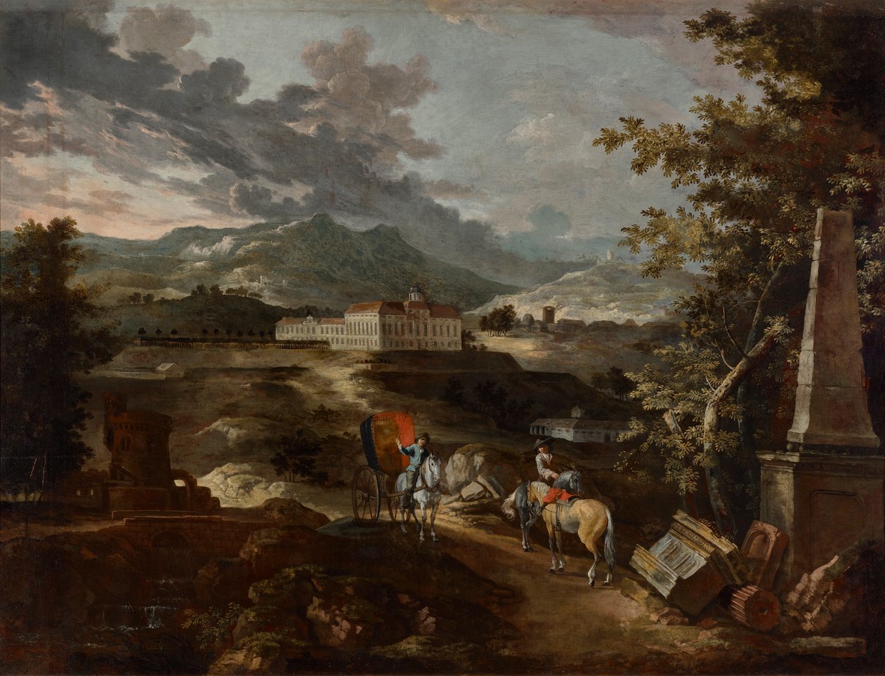 Landscape with Stattenberg Castle by Ignaz Flurer