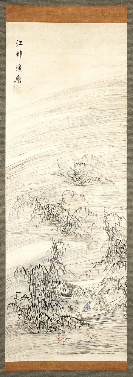 River Village And Fishing Pleasure by Ike no Taiga