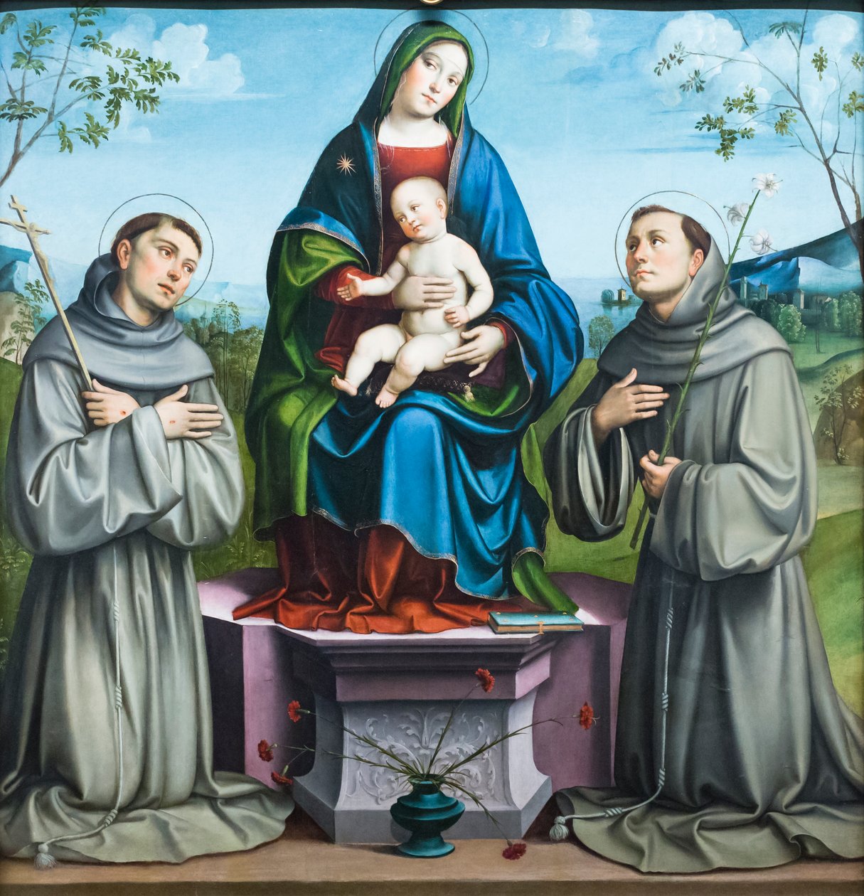 Madonna and Child with St Francis of Assisi and St Anthony of Padua by Il (1450 1517) Francia