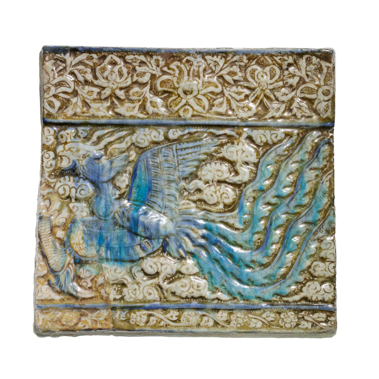 Tile with Phoenix, from Kashan, Iran, Ilkhanid Period, Early 14th Century by Ilkhanid Ilkhanid