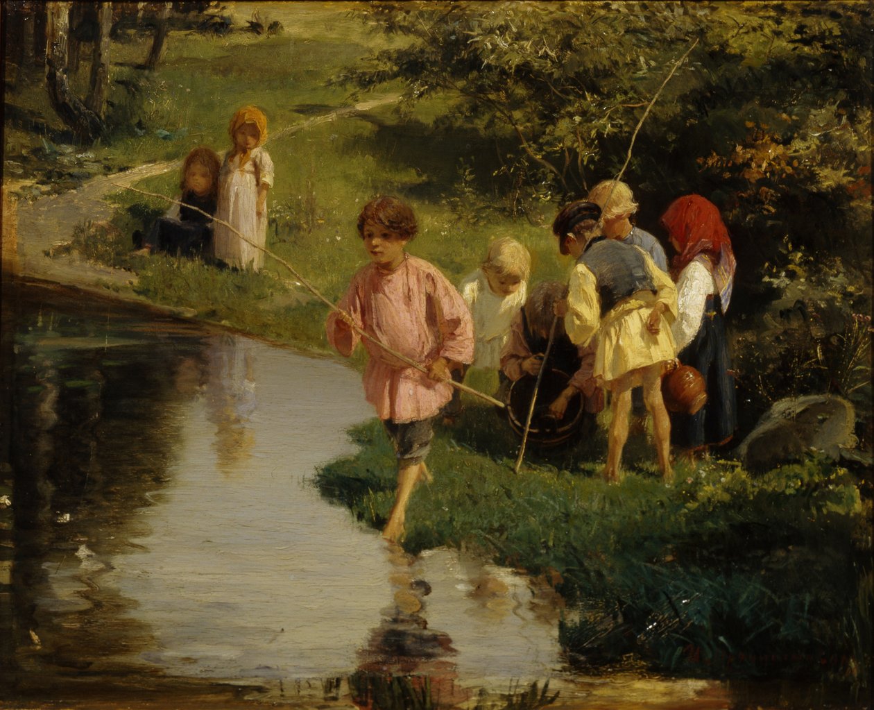 Children Fishing, 1882 by Illarion Mikhailovich Pryanishnikov