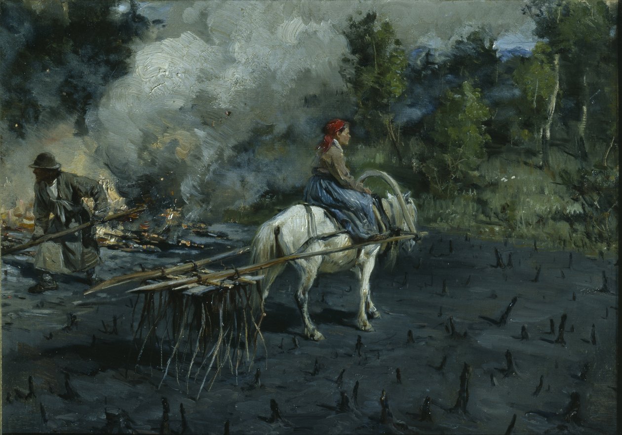 Soil Preparation for Linseed in the Vologda Region, 1873 by Illarion Mikhailovich Pryanishnikov