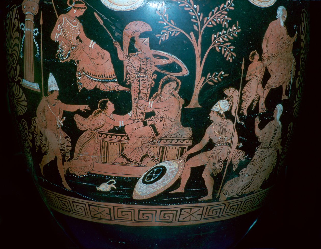 Greek Red-Figured Volute Krater with Scene from the Sack of Troy by Illupersis Painter