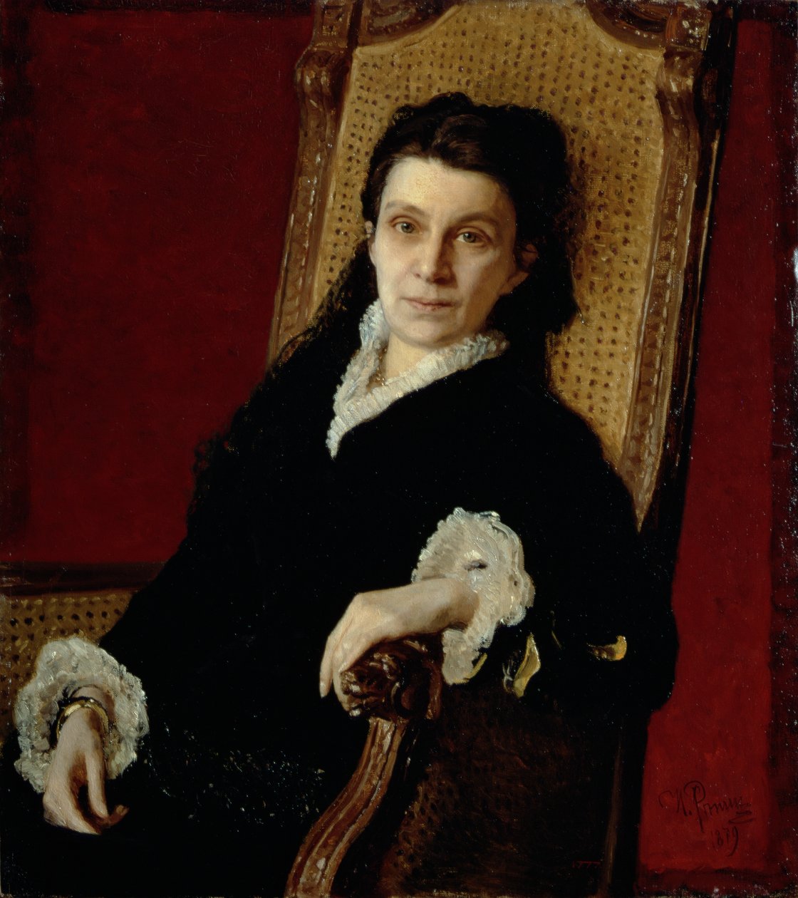 Portrait of Poliksena Stepanovna Stasova, wife of D.V. Stasov by Ilya Efimovich Repin